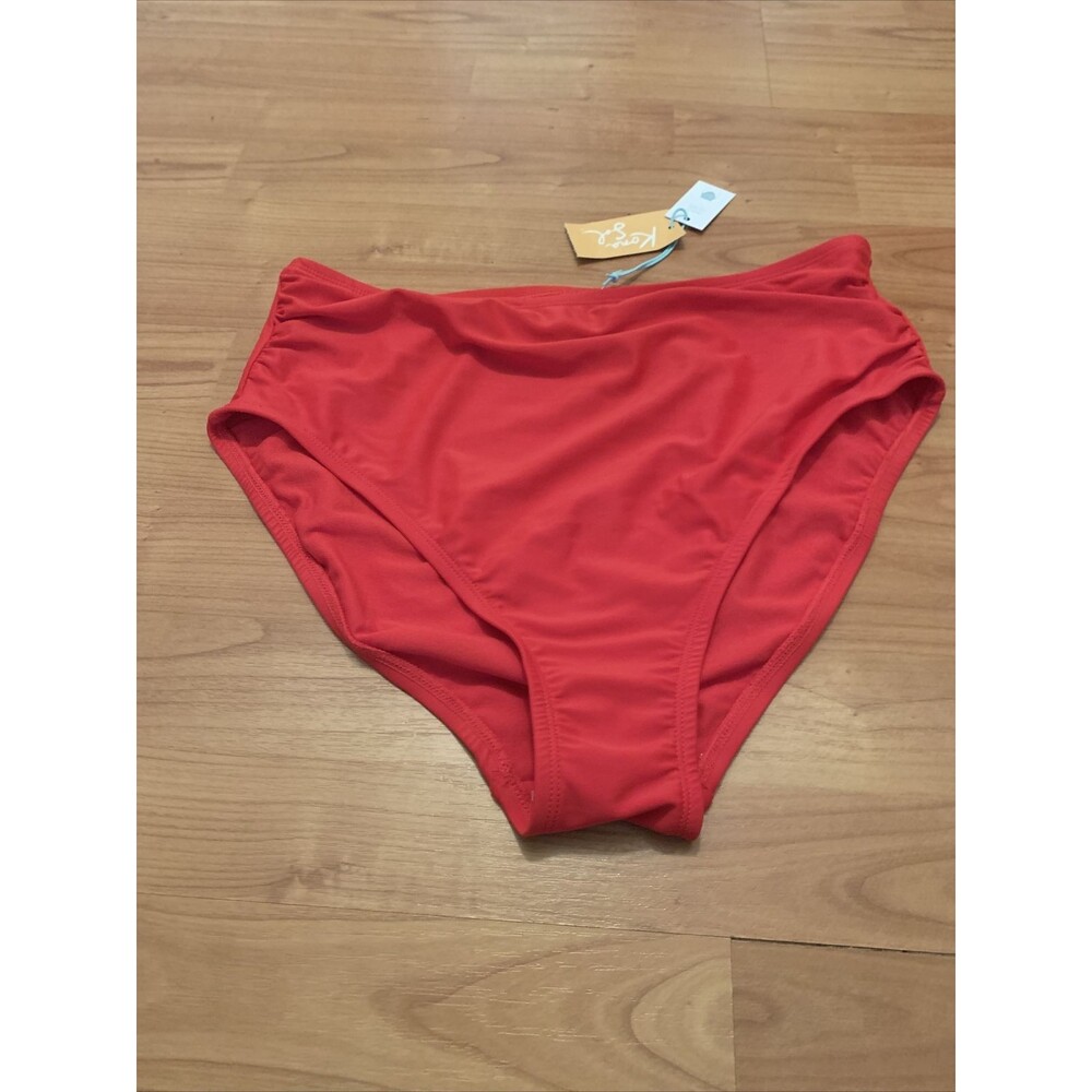 Kona Sol Women’s Swim Bikini Bottom Size Large Red